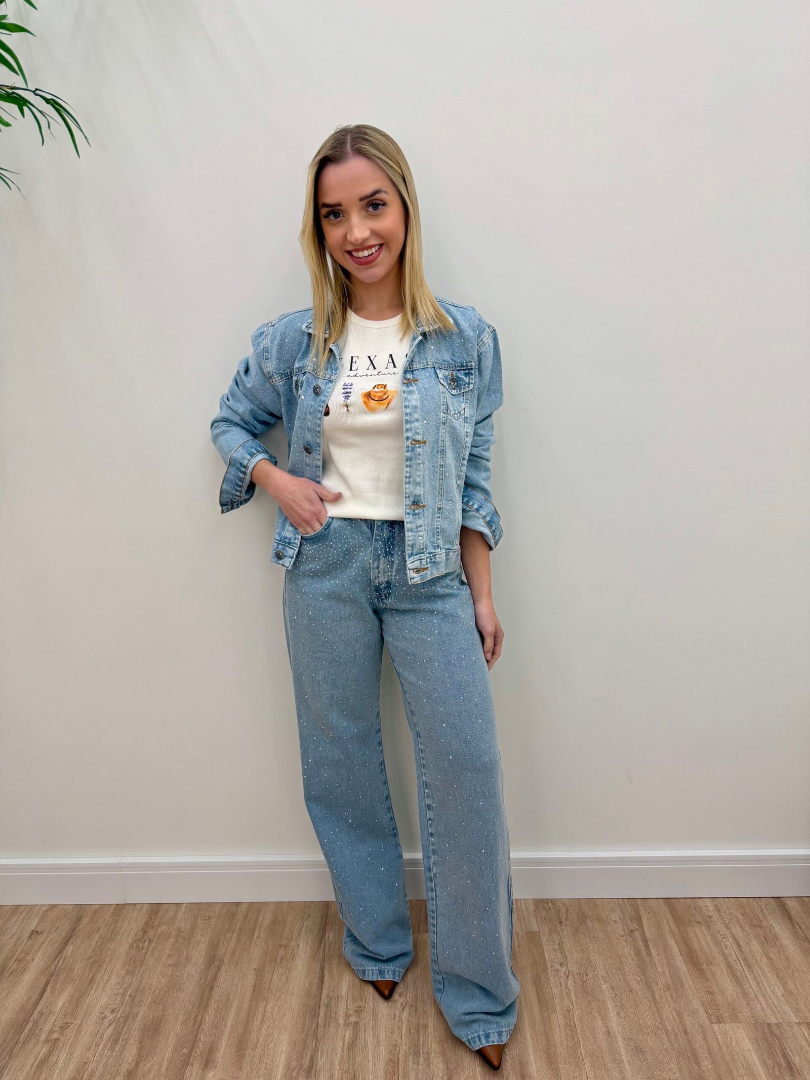 Calça Jeans Aplicação Strass 0115 - Imagem 2