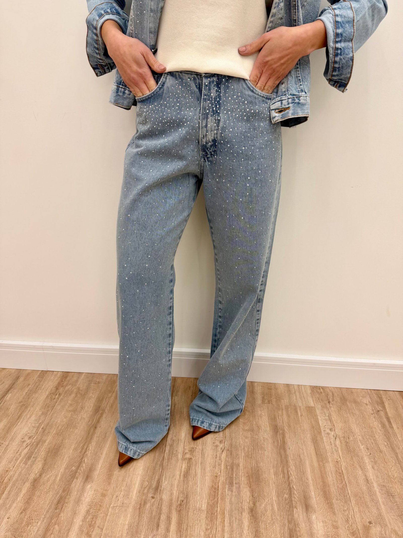 Calça Jeans Aplicação Strass 0115 - Imagem 3