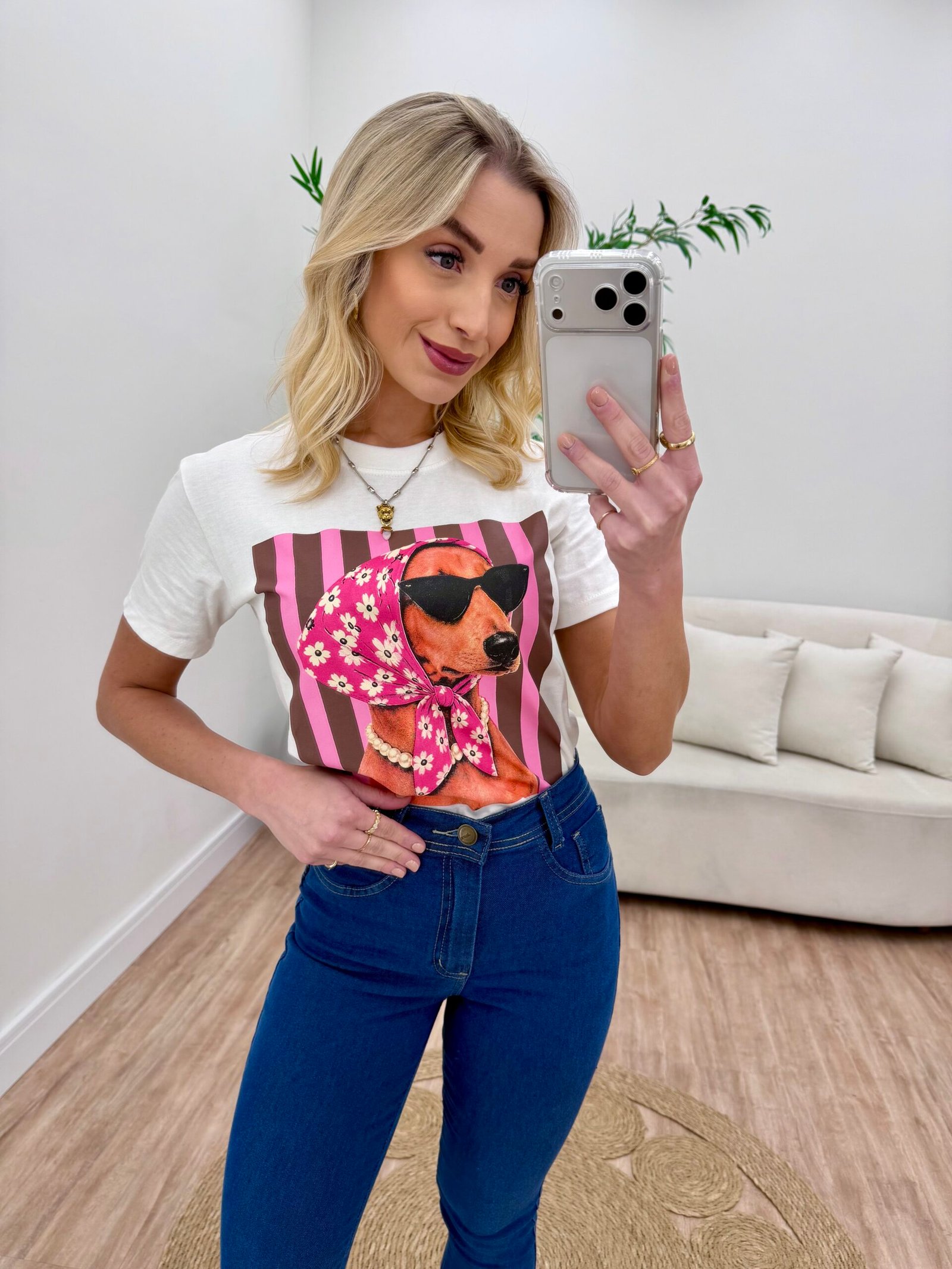 T-shirt Dog pink  0025 09