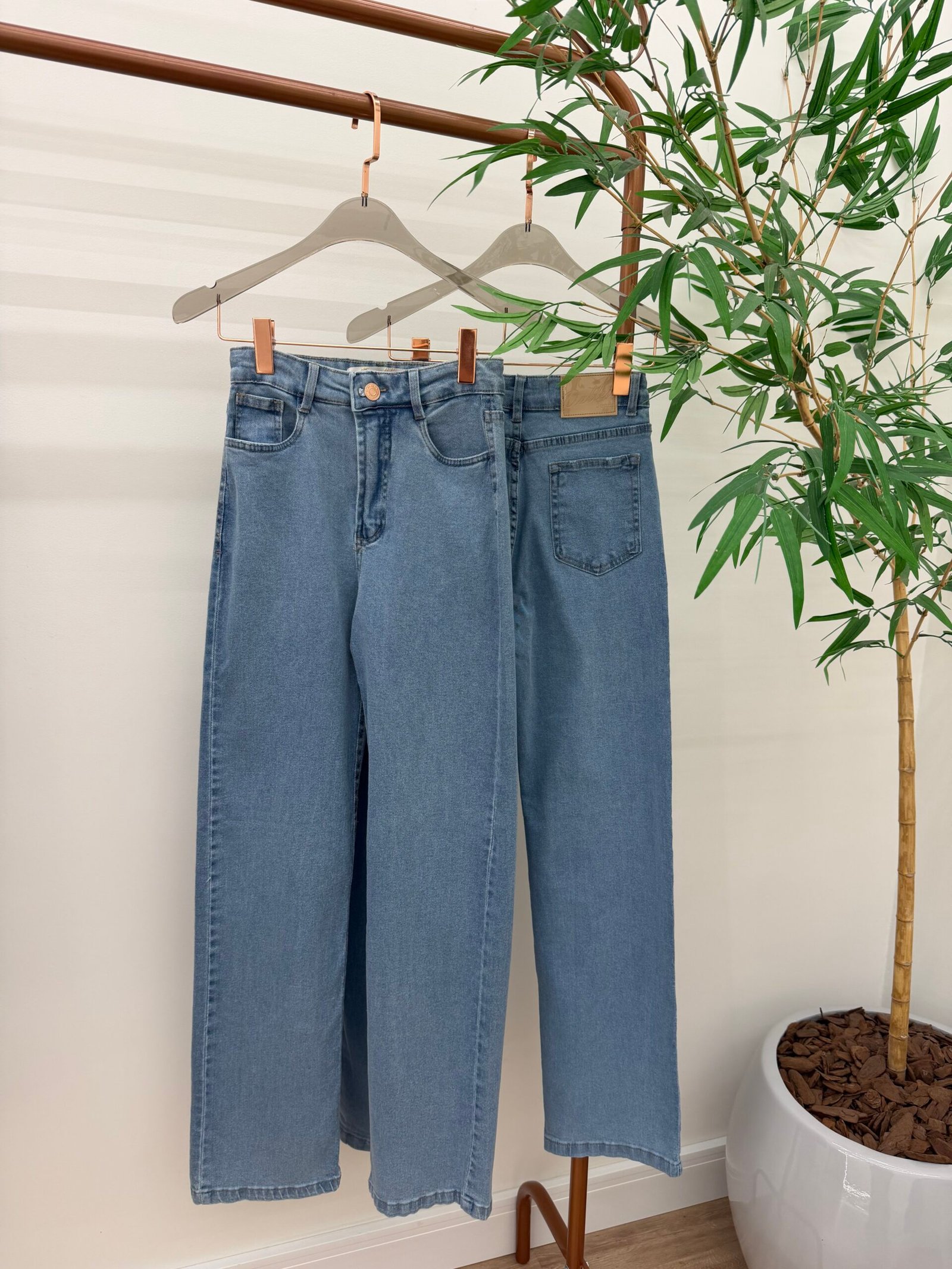 Calça jeans wide leg 0115