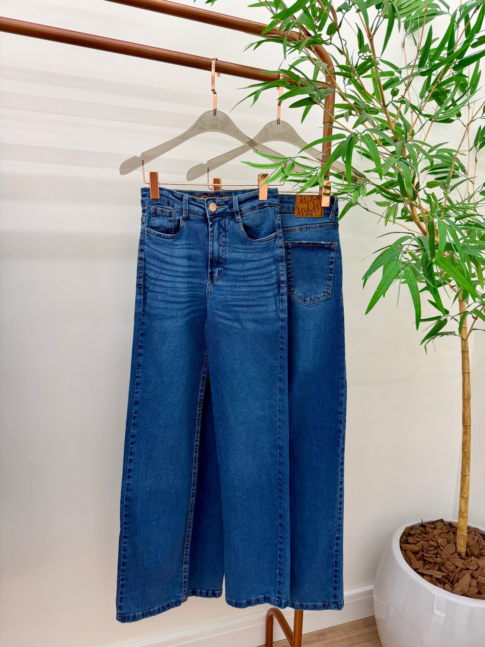 Calça jeans wide leg 0115