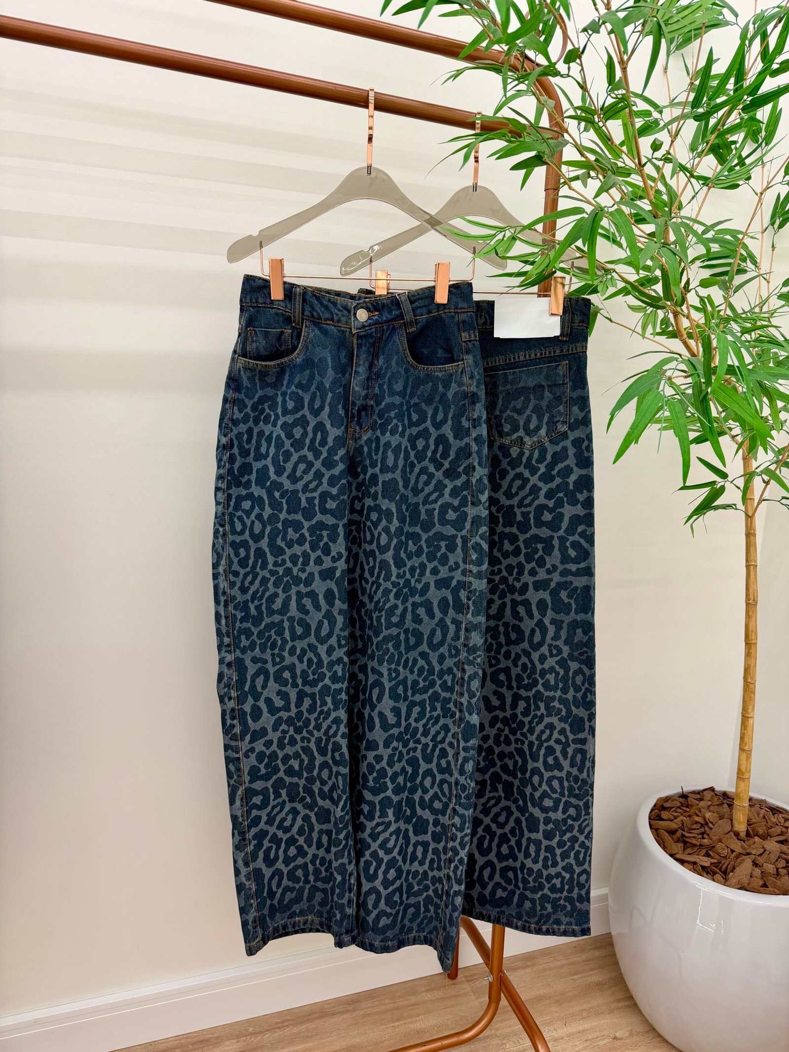 Calça Jeans wide leg onça  0175
