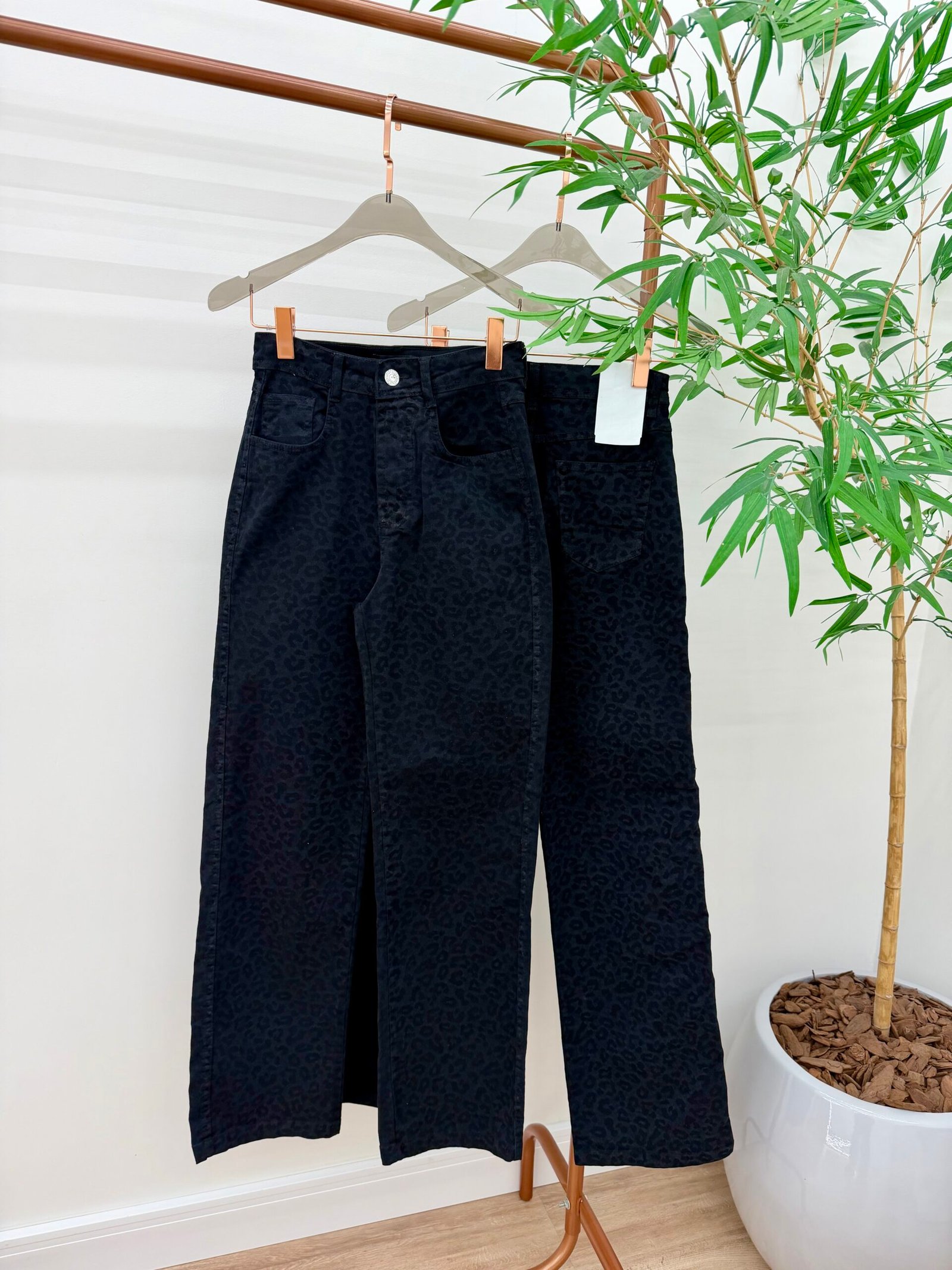 Calça Jeans wide leg onça 0198